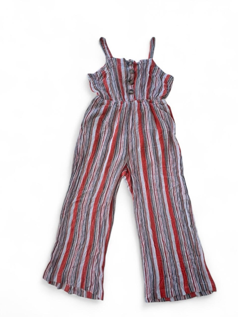 Striped Wide Leg Jumpsuit Sleeveless Romper Festival Boho Minimalist, large
